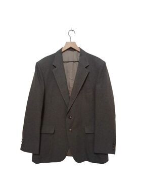 EDGEWORTH Vintage Gray Polyester Single Breasted Sport Coat Sz 44R